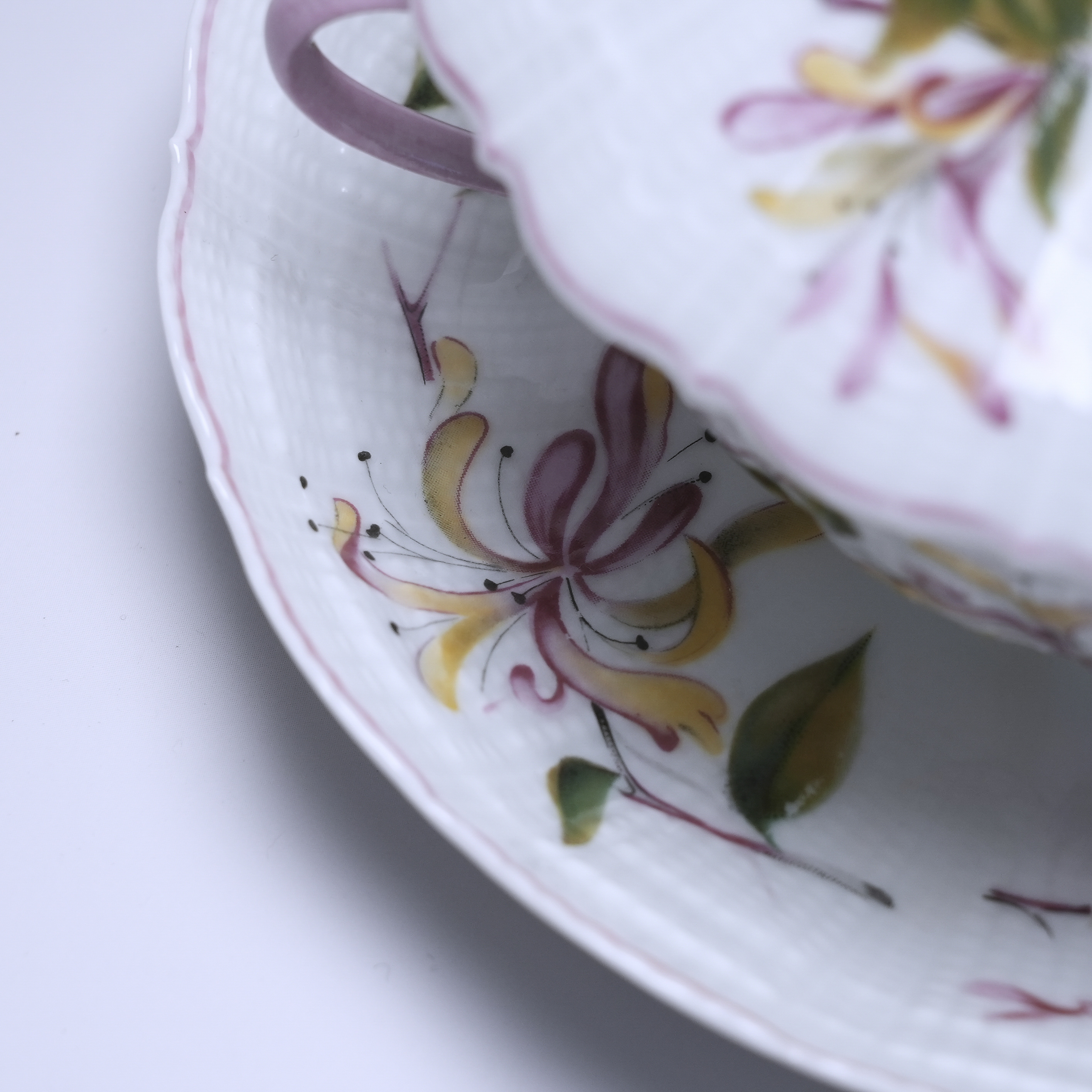 フランス 1930年代 磁器 Limoges リモージュ スープカップ＆ソーサー