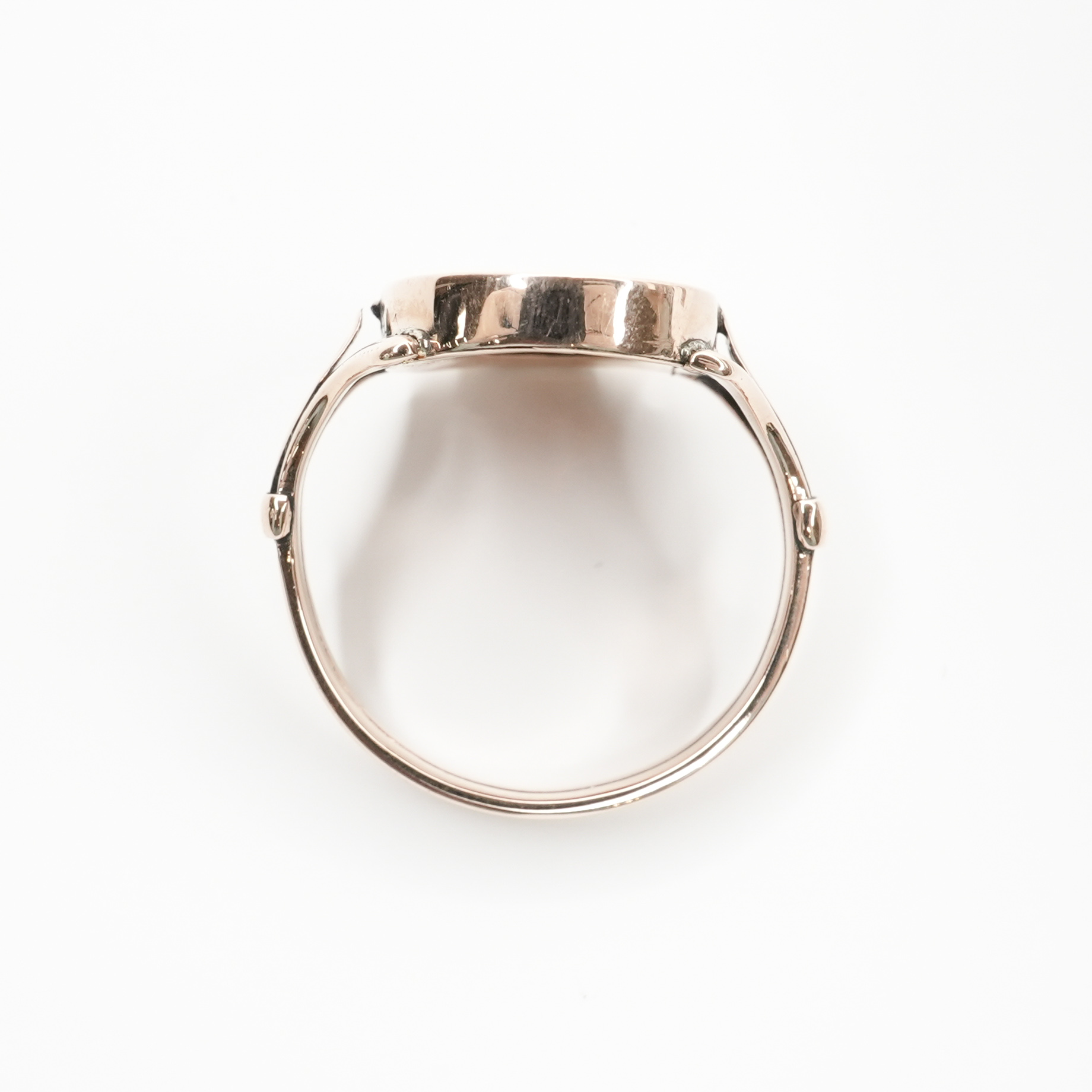 イタリア 1800年代 天然カルセドニー ゴールド リング