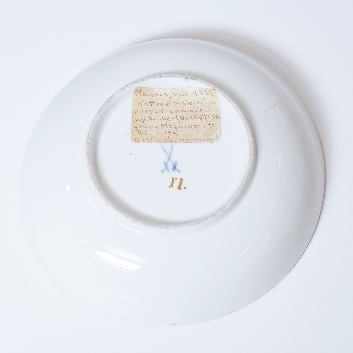 ドイツ 1750年代 磁器 MEISSEN マイセン ワトー紋カップ&ソーサー